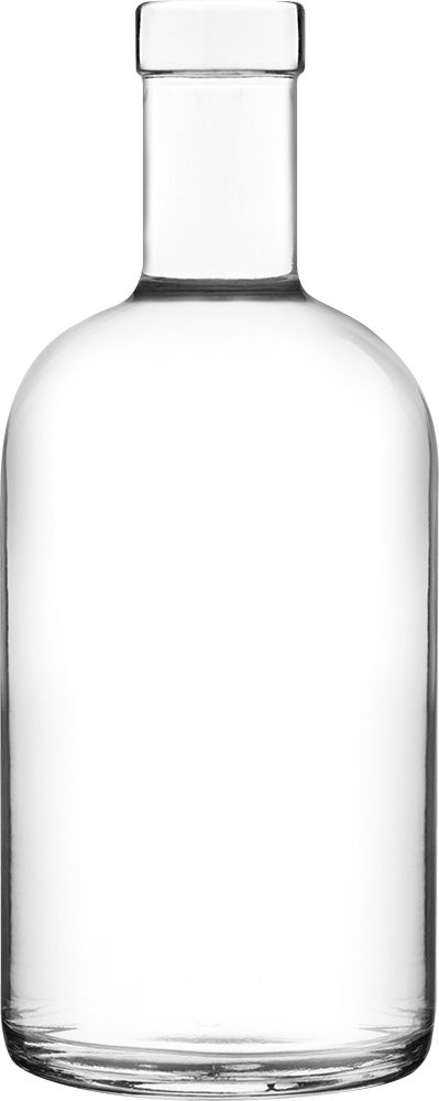 Customized Nordic Clear Round Empty Glass Spirits Whiskey Bottle